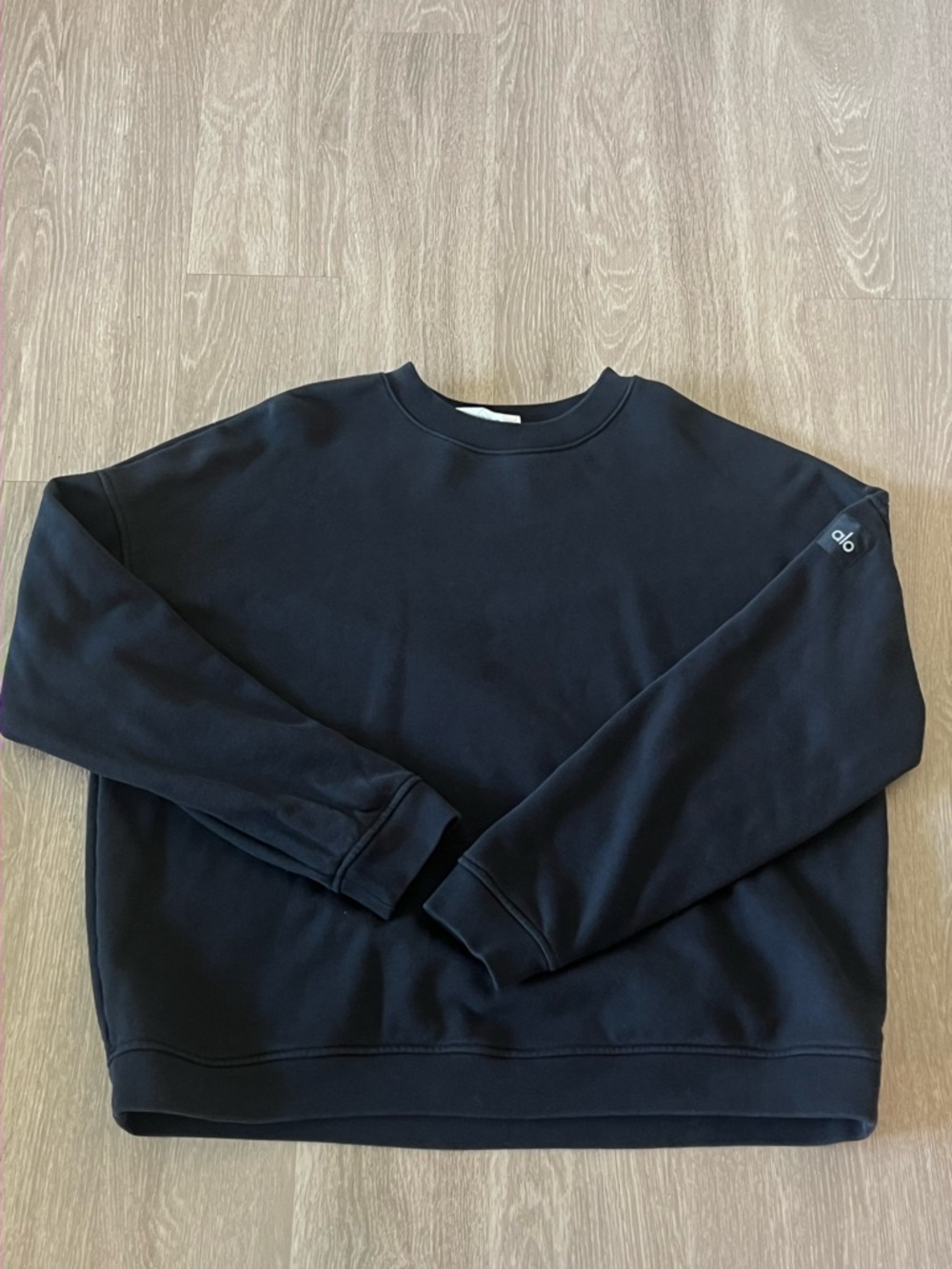 ALO Yoga Unisex Black Crewneck Sweatshirt - Patch Logo